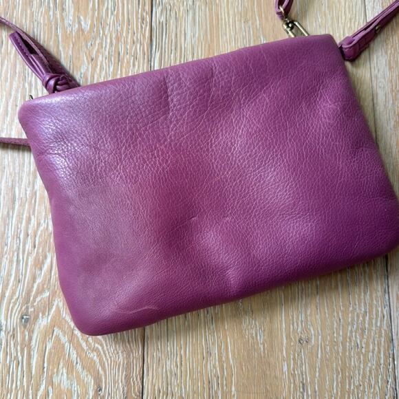 NWT Madewell The Puffer Leather Crossbody Bag Warm Violet Pink - Picture 6 of 6